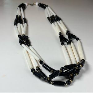 Vintage Black & White beaded necklace